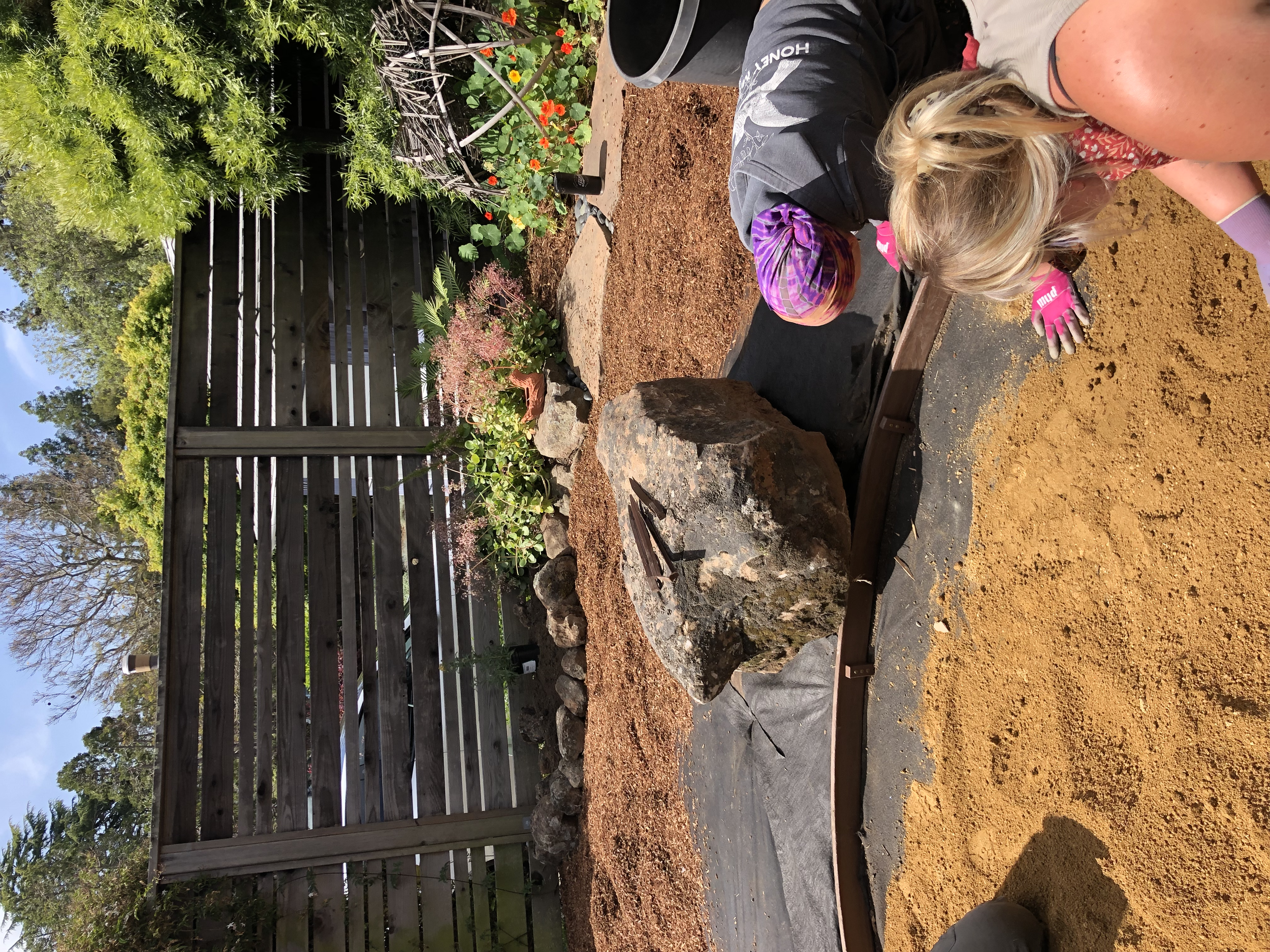 Garden care in progress